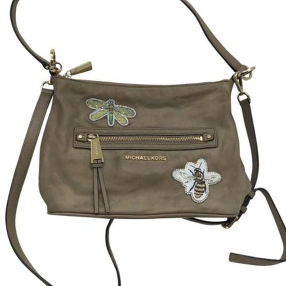Michael Kors Handbags - Michael Kors beige Nylon Crossbody Customized